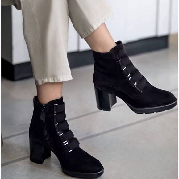 AQUATALIA Indira Black Water Resistant Bootie Size 9.5 - Picture 1 of 9